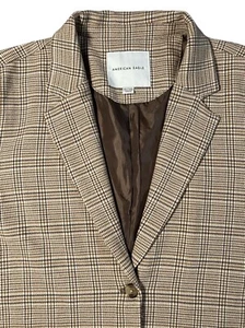 AMERICAN EAGLE Blazer Size XXL Tan Plaid Lightweight Lined 2 Button Stretch 2XL - Picture 1 of 10