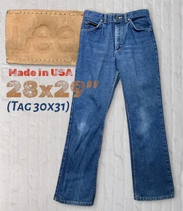 Vintage Lee Riders 28x29 (30x31) Straight Bootcut Cowboy Jeans Union Made USA - Picture 1 of 22