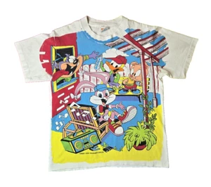 Freeze Vintage 90s Tiny Tunes Backyard Crew AOP Graphic T Shirt Boys Large L - Picture 1 of 11