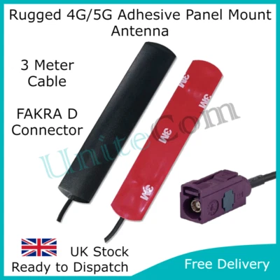 4G LTE Cellular Adhesive Panel Mount Omni Antenna Fakra D Vehicle Car Van Truck - Image 1 of 4