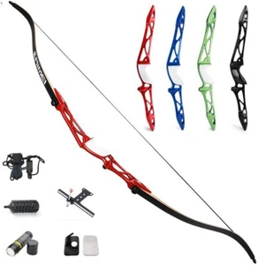 12-40lbs Takedown Recurve Bogen 66/68/70 Zoll Jagdbogen Aluminiumlegierung Riser - Picture 1 of 24