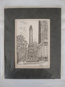 Diana Weber Chicago Landmarks Etching (#419/500) Water Tower Square 1985 Matted - Picture 1 of 8