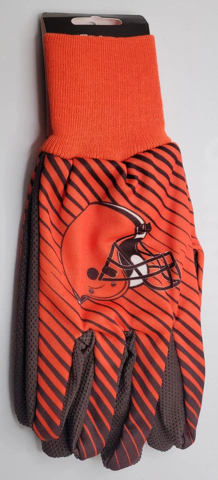 Guantes utilitarios deportivos Cleveland Browns a rayas con palma marrón - NFL Foto 1 de 1