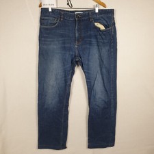 Jag Mens Jeans Size 38W 27L Straight Relaxed Loose Fit Light Blue Denim