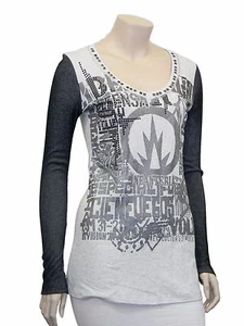 Deep V-Neck Metallic Printed Top T-shirts LEF1008 - Picture 1 of 11