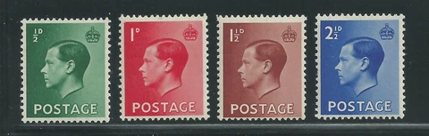 Great Britain Scott # 230-233 MH Edward VIII Set Cover