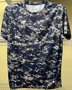 Alleson Athletic Blue Digi Camo Short Sleeve Workout T-Shirt Boy's Medium New - Picture 1 of 6
