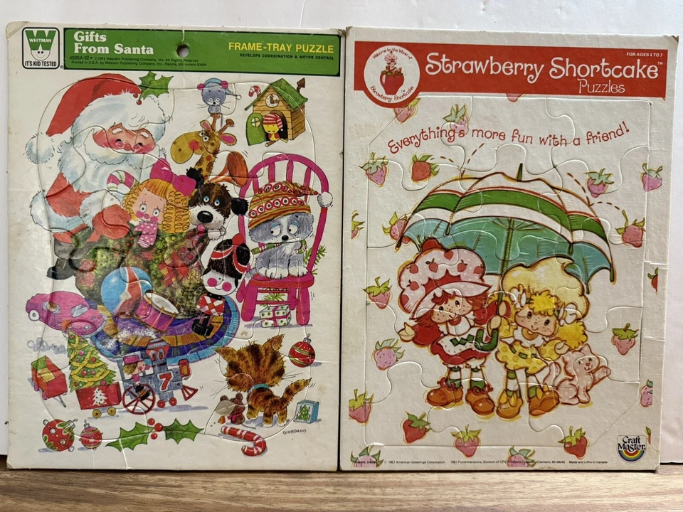 Strawberry Shortcake Puzzle 1981 Everything's More Fun & 1970s Gifts From Santa - Image 1 of 4