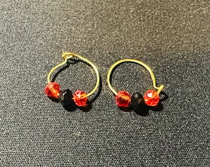 HERMOSO ANILLO DE OREJAS DE ORO 22K PARA NIÑOS HECHO DE ALAMBRE DE ORO 22K NUEVO - Imagen 1 de 2