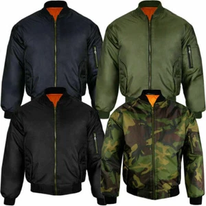 Mens MA1 Army Pilot Biker Bomber Security Fly Military Doorman Jacket Top New - Picture 1 of 8