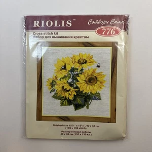 Riolis "Girasoli" Fiore Vintage Kit Punto Croce Nuovo #776 - Foto 1 di 5