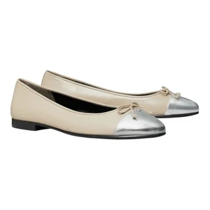 Zapatos planos de ballet para mujer Tory Burch con punta tapa talla 7 beige informales - Imagen 1 de 7