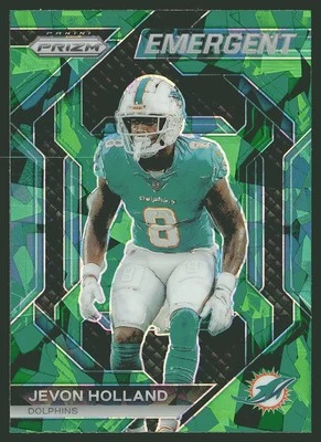 2023 Panini Prizm #H-12 Jevon Holland Emergent Prizms Green Ice - Image 1 of 2