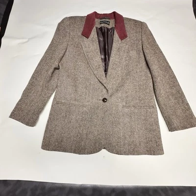 Chaqueta Blazer Giorgio Sant Angelo Lana Cuadros Clásica Talla 10. (688) Foto 1 de 4