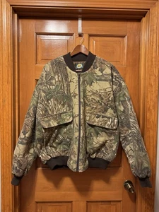 Cabelas XXL Camo Full Zip Lightweight Bomber Jacket Mens Large Quilted Real Tree - Picture 1 of 11