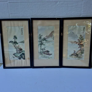 VTG. SUMMER, SPRING, AUTUMN (3) CHINESE PRINTS by RENOUNED ARTIST LING-FU WANG - Picture 1 of 7