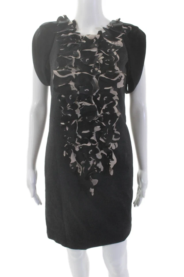 Vestido Vivienne Tam Mujer Lana Manga Larga Manga Corta Texturizado Talla Gris Foto 1 de 4