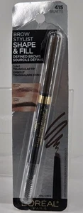 L'Oreal Brow Stylist Shape and Fill Pencil 415 Brunette - Picture 1 of 7