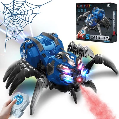 Juguete robot araña RC con control remoto de 2,4 GHz, luces, música y spray - espía realista... Foto 1 de 4