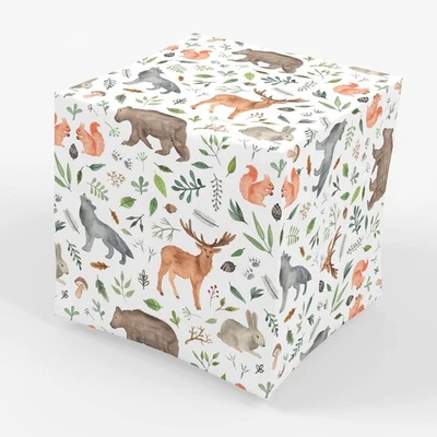 3-Sheets Woodland Forest Animal Baby Shower Gift Wrapping Paper 30x20 inch - Image 1 of 4