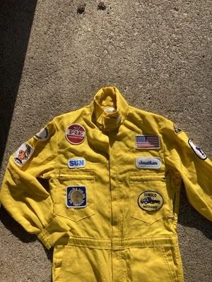 VTG SUNOCO NOMEX WORKRITE Coverall 1 Piece Yellow Mechanic suit 36 regular USA - Image 1 of 4