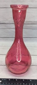 Vintage Glass Cranberry Swirl Bottle Decanter Vase (?) - Picture 1 of 4
