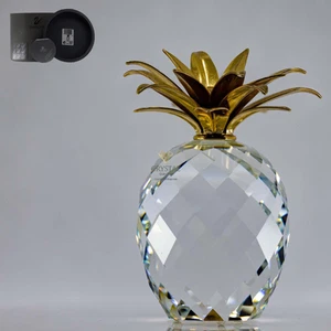 SWAROVSKI Figurine Pineapple Gold Large Smooth Leaves 010044 V2 - Picture 1 of 10