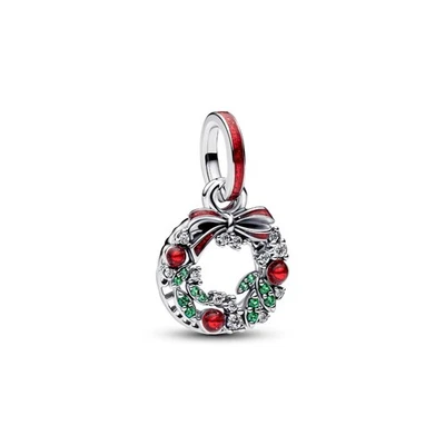 Pandora Charm-Anhänger Weihnachtskranz Kristalle Silber 794238C01 - Bild 1 von 4
