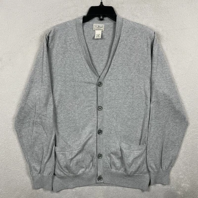 Cárdigan LL Bean para Hombres Grande Gris Mezcla de Cachemira Preppy Abuelo Oficina Bolsillos Foto 1 de 4