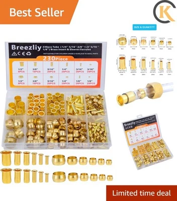 230-Piece Brass Compression Fittings Kit: 6 Sizes for Leak-Proof Connections - Image 1 of 4
