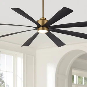 72" Casa Grande Brass and Black LED Large Ceiling Fan with Remote - Picture 1 of 10