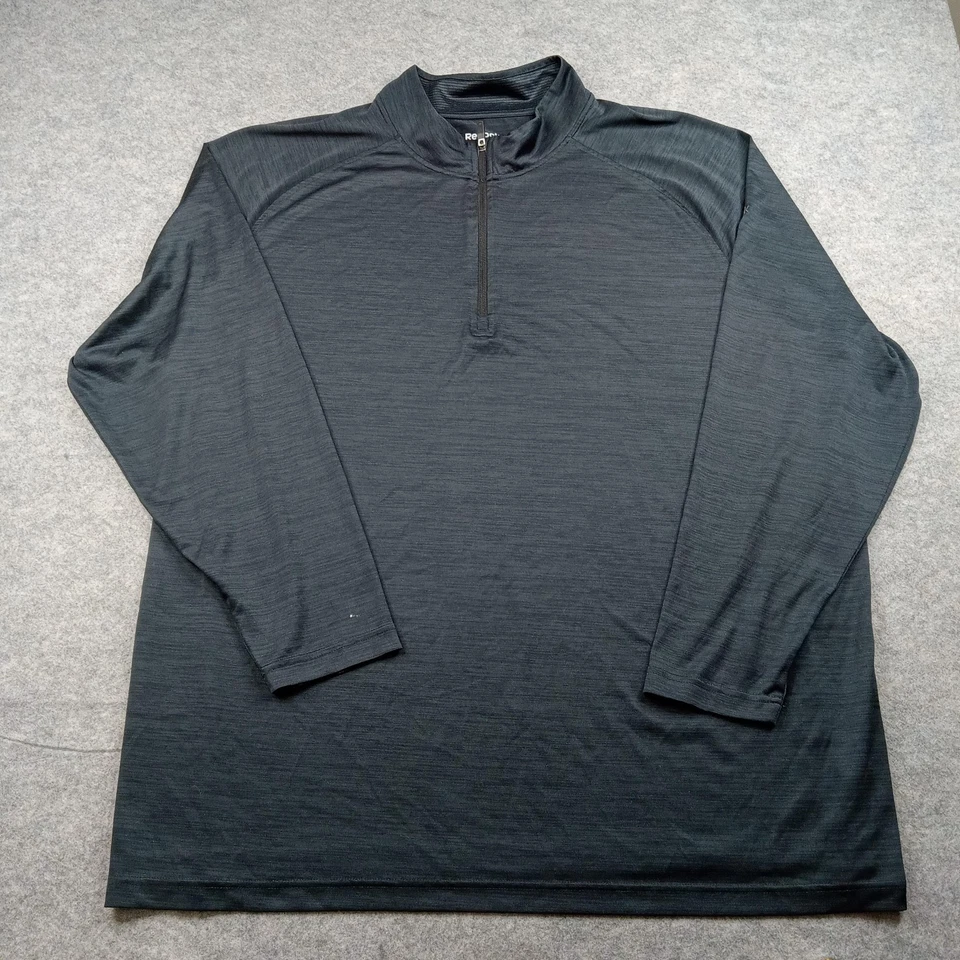 Pullover de golf Reebok para hombre 4XLT negro cuarto cremallera manga larga rendimiento Foto 1 de 4