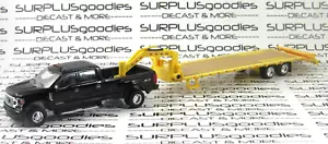 Greenlight Black 2022 FORD F-350 F350 PLATINUM Dually w/Gooseneck Trailer YEL - Picture 1 of 10