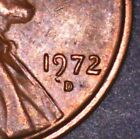 1972 D Lincoln Penny With A Large Die Chip Under The Date.