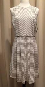 Robe évasée sans manches doublée rayée DANNY & NICOLE taille 6 carrière neuve avec étiquette 80€ - Photo 1/12