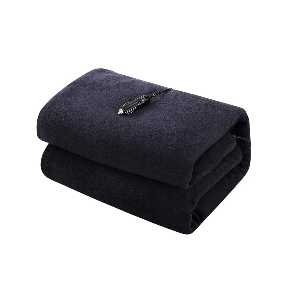 Giselle 12V DC Electric Heated Blanket - Navy Blue