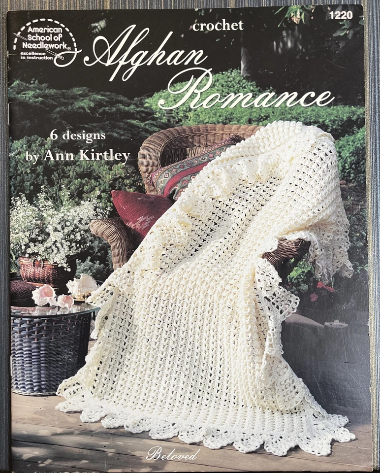 AFGHAN ROMANCE: 6 DESIGNS By Ann Kirtley *Excellent Condition* - Image 1 of 4