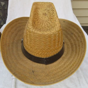 Straw Cowboy Style Hats with leather strip - Medium - Made in Mexico - Picture 1 of 9