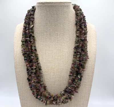 DTR Jay King Sterling 925 Peridot Amethyst Tourmaline Beaded Necklace Mine Finds - Image 1 of 4