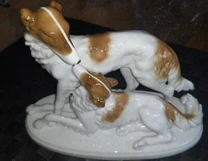 Figurengruppe Barsoi Windhunde.....Alt Top Zustand Gerold Porzellan 1949 - Bild 1 von 9