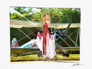 Warbird Pinup Girls Photo with White Matboard-German Plane - Picture 1 of 1