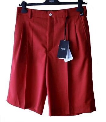 Fendi мужской малиновый красный шерсти длинные шорты размер 48 Великобритании 32 сделано в Италии €705 - Изображение 1 из 4