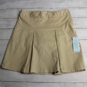 Cat & Jack Girl's Khaki Pleated Skort Skirt Youth Size 14 Cotton School Uniform - Picture 1 of 7