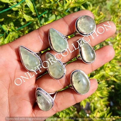 Lote de anéis extravagantes folheados a prata esterlina 925 com pedra preciosa pré-nita natural atacado - Imagem 1 de 3