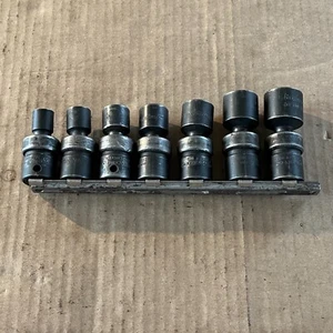 Snap On 7pc 3/8" Drive 6-Point SAE Impact Swivel Socket Set 3/8"-3/4" IPF12-24 a - Picture 1 of 9