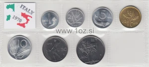 ITALY SET 1970 - 7 coins 1970 ( 1, 2, 5, 10, 20, 50, 100 LIRE ) UNCIRCULATED - Picture 1 of 5