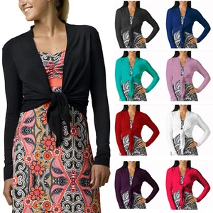 Stylish Cover Up Wrap Tops Long Sleeve Bolero Cardigan Shrug Casual Jacket Dress - Picture 1 of 14