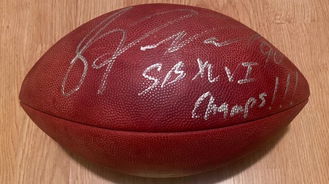 Giants Jason Pierre-Paul Auto Wilson "The Duke" Football SB XLVI Inscription Cover