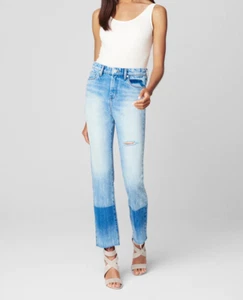 Blank NYC THE MADISON CROP IN SIDE LINES 24 New High Rise Crop Dip Dye Blue Jean - Picture 1 of 10