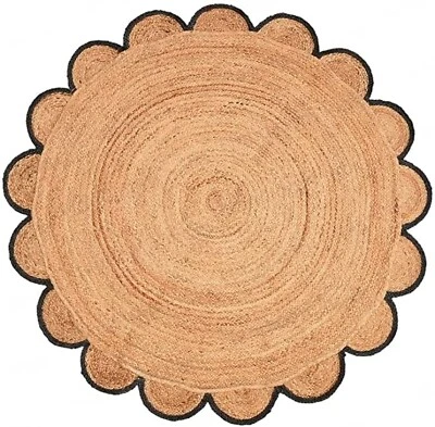 Jute Teppich Neuestes Design Rund Vorleger Wohnzimmerteppich Geflochten Jute ... - Bild 1 von 4